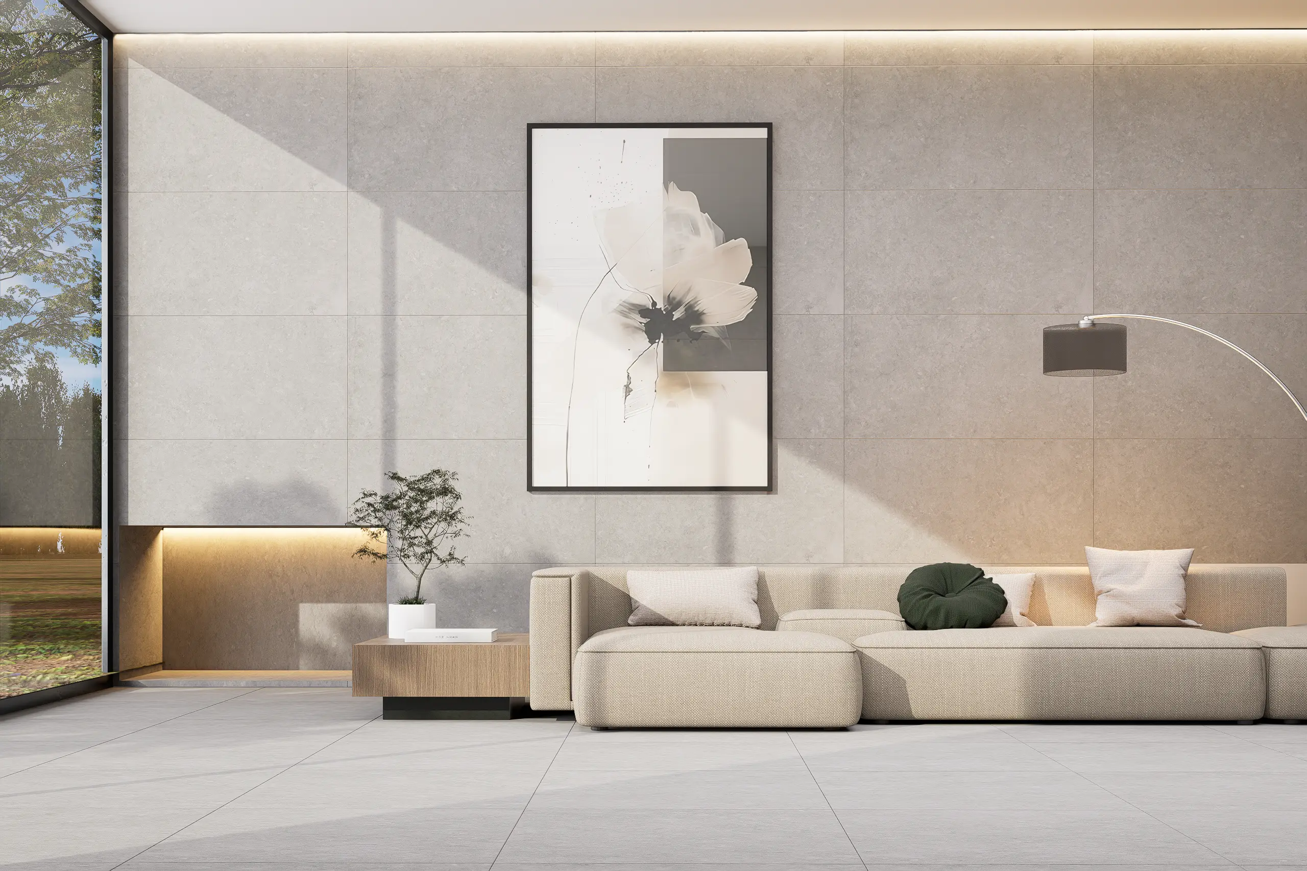 Indoor porcelain flooring