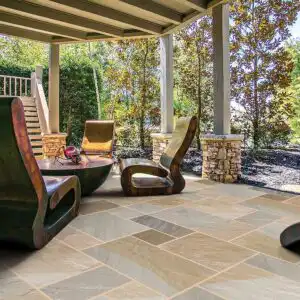 Two tone Sandstone paving