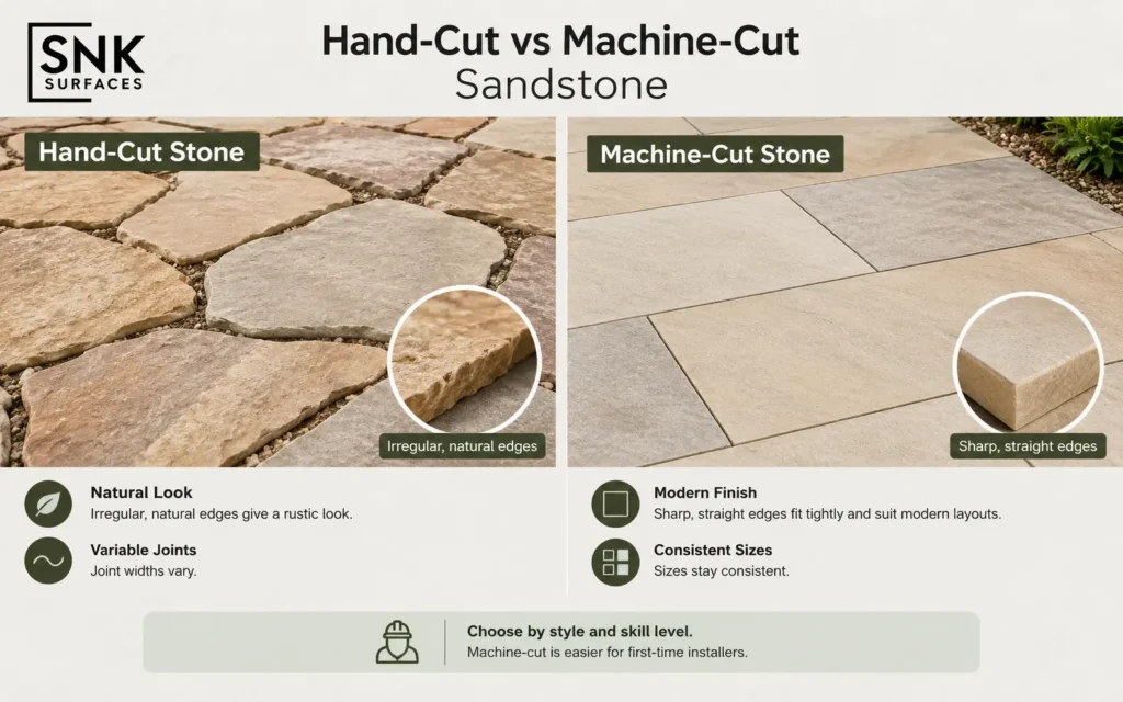 Hand-Cut vs Machine-Cut Sandstone