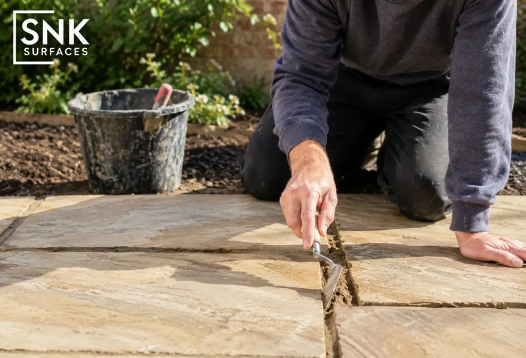 Lay Sandstone Paving Slabs