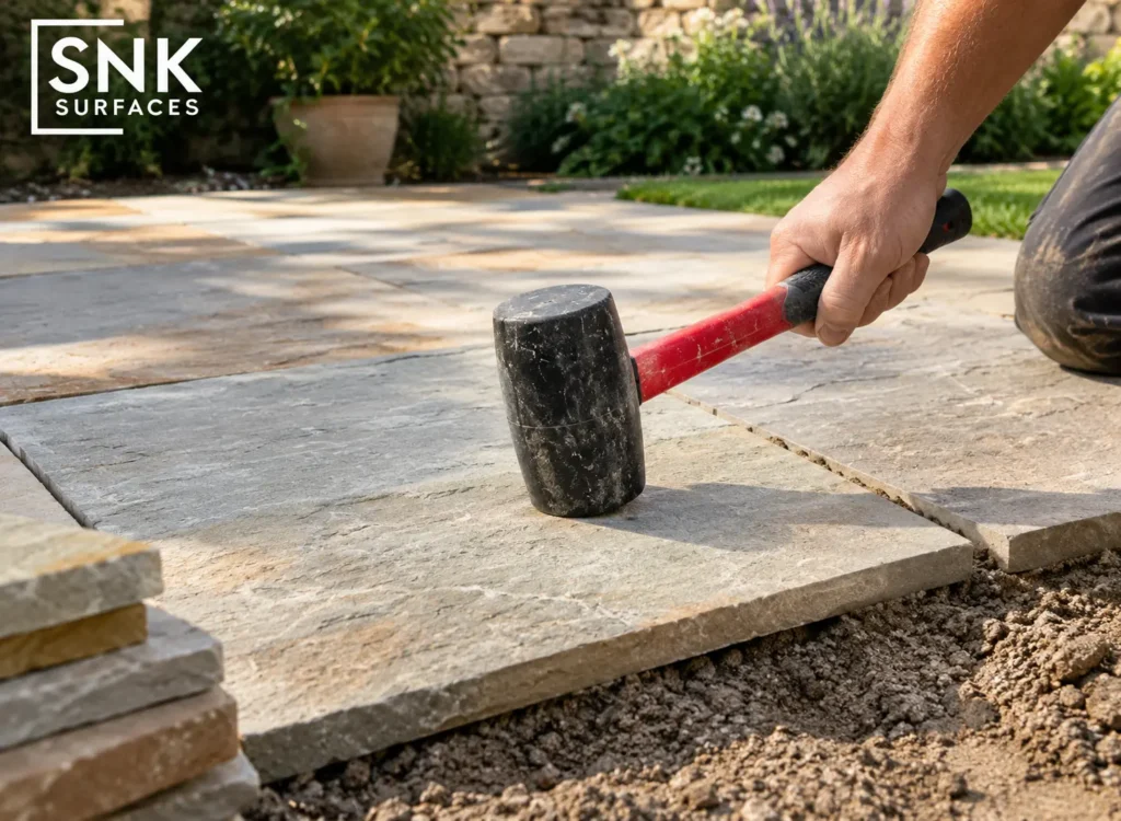 Lay Sandstone Paving Slabs