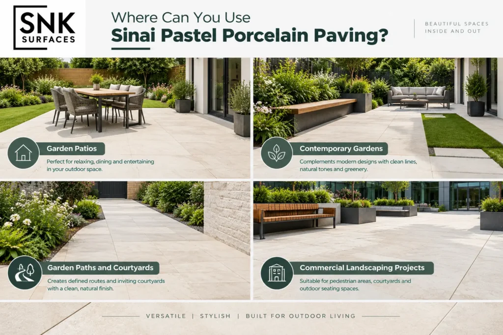 Outdoor Sinai Pastel Porcelain Paving Ideas