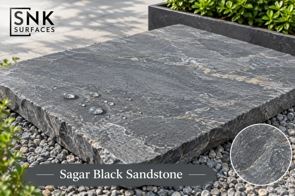 Sagar Black Sandstone Paving  | Natural Sandstone