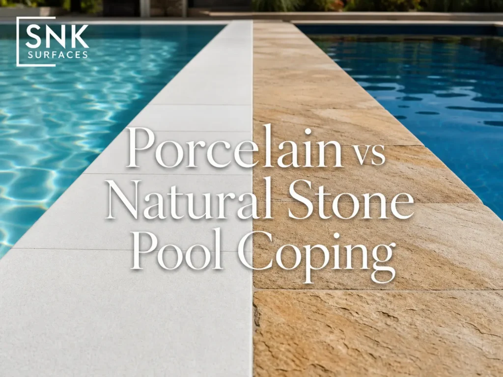 Porcelain vs Natural Stone Pool Coping: Which Is Right for Your Swimming Pool Surround?