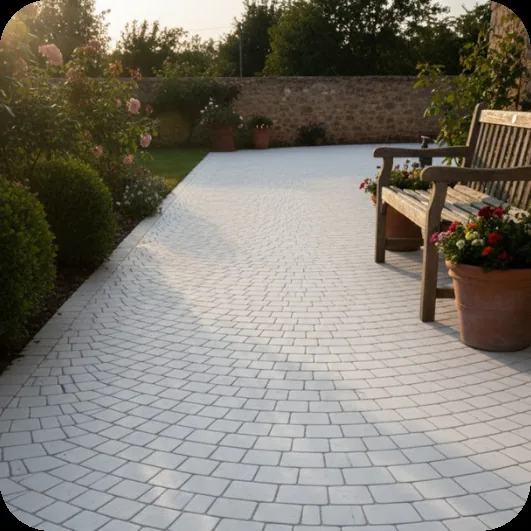 Fort White paving tiles